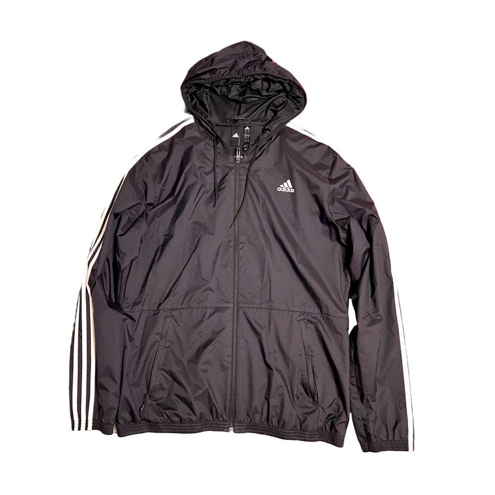 Adidas Windbreaker NEW Never Used Size Large Black and white stripes
